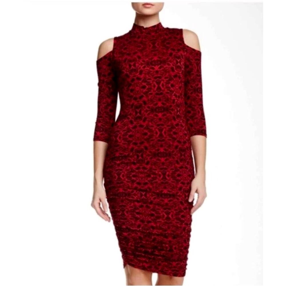 NWT Jessica Simpson Cold Shoulder Sweaterdress - Edgy Artistic Print Medium
